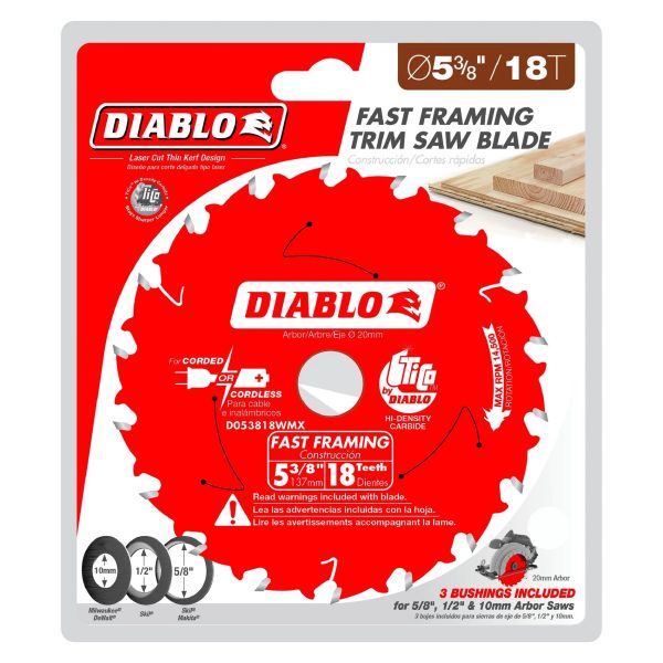 DIABLO 5-3/8" x 18 Tooth Fast Framing Saw Blade 2