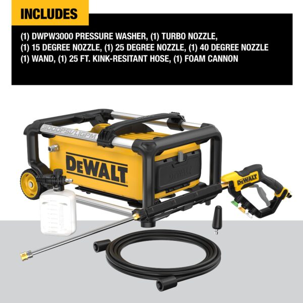 DEWALT 3000 MAX PSI* 1.1 GPM** 15Amp Jobsite Electric Cold Water Pressure Washer 3