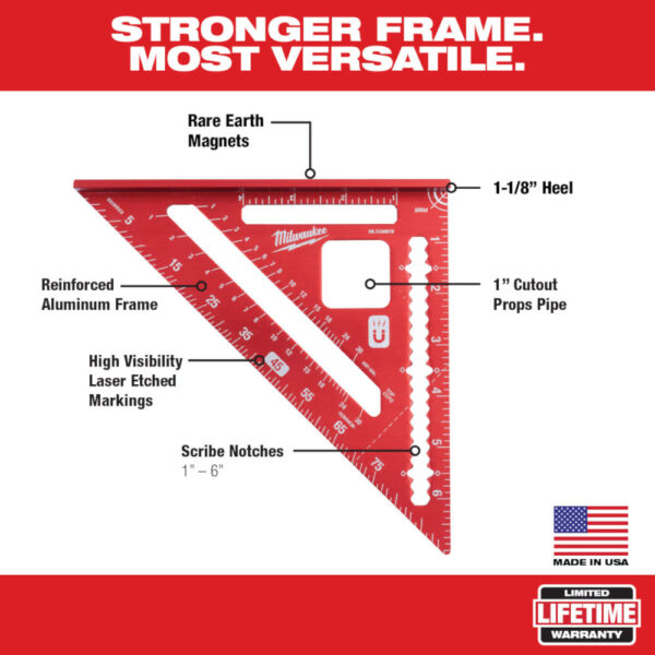 MILWAUKEE® 7&quot; Magnetic Rafter Square 4