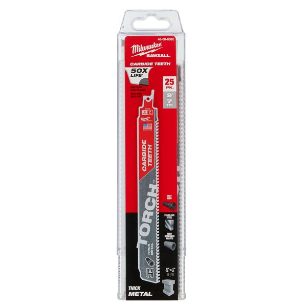 MILWAUKEE SAWZALL® TORCH™ 7 TPI 9" Carbide Blades - 25PK 1