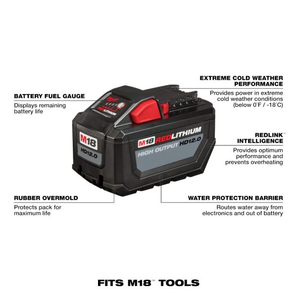 MILWAUKEE® M18 REDLITHIUM™ HIGH OUTPUT™ HD 12.0 Battery 3