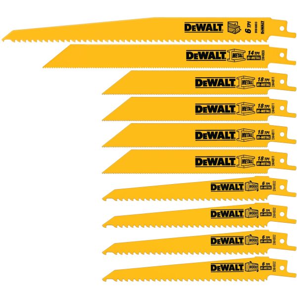 DEWALT® Recip Blade 10pc Kit for Metal/Wood 2