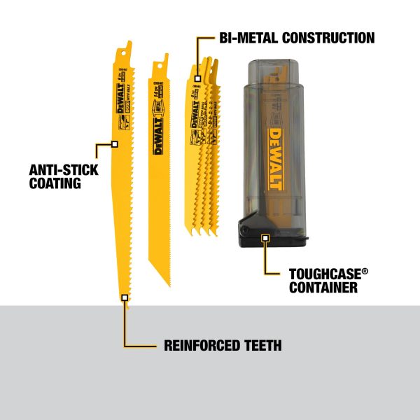 DEWALT® Recip Blade 10pc Kit for Metal/Wood 3