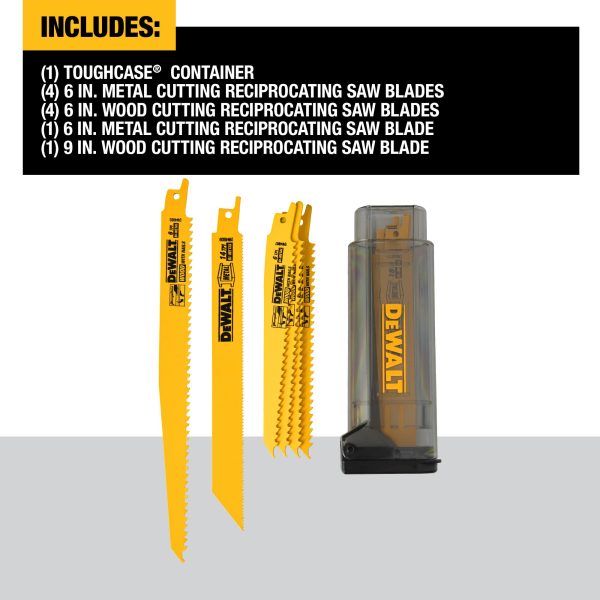 DEWALT® Recip Blade 10pc Kit for Metal/Wood 4