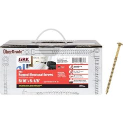 Box of 5/16" x 5-1/8" GRK Screws and 1 GRK Screw