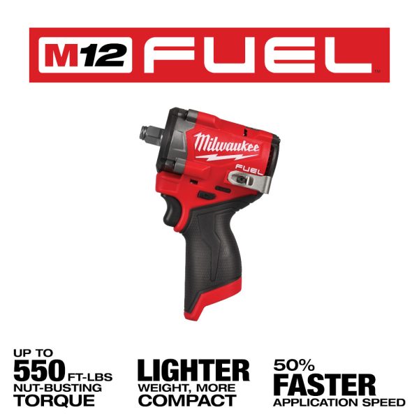 MILWAUKEE M12 FUEL™ Stubby 1/2" Impact Wrench - Image 4