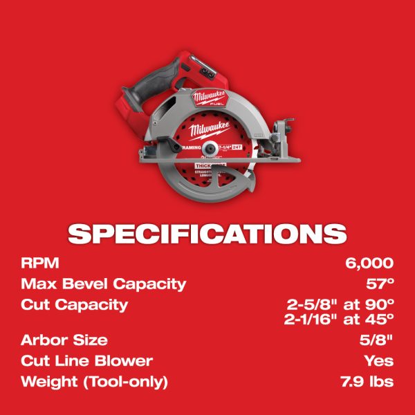 MILWAUKEE M18 FUEL™ 7-1/4” Circular Saw (Tool Only) 4