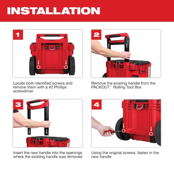 MILWAUKEE Low-Profile Handle for PACKOUT™ Rolling Tool Box - Image 8
