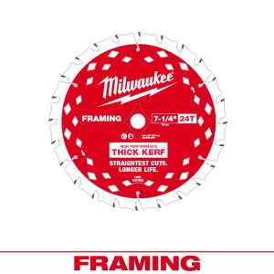 Milwaukee 7-1/4&quot; 24 Tooth Thick Kerf Framing Circular Saw Blade