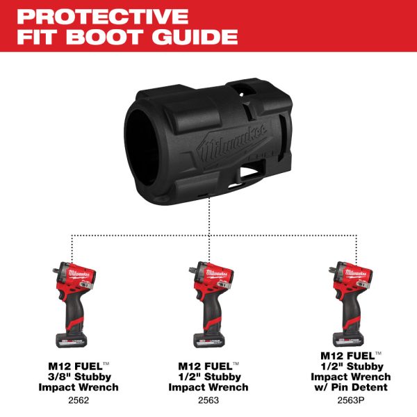 MILWAUKEE M12 FUEL™ Stubby Impact Wrench Protective Boot 3