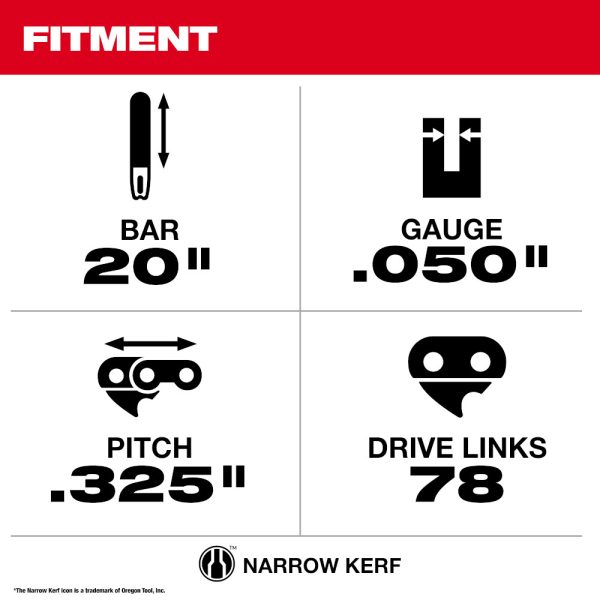 MILWAUKEE 20" .325" Pitch, .050" Gauge Saw Chain 3