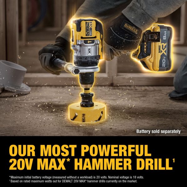 DEWALT 20V MAX* XR® Brushless Cordless 1/2 in. 3-Speed Hammer Drill (Tool Only) 7