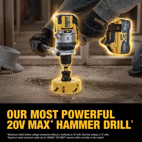 DEWALT 20V MAX* XR® Brushless Cordless 1/2 in. 3-Speed Hammer Drill Kit With XR 5