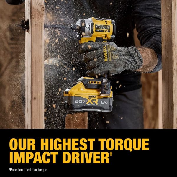 DEWALT 20V MAX XR® Brushless Cordless 3-Speed High Torque 1/4" Impact Driver Kit 5