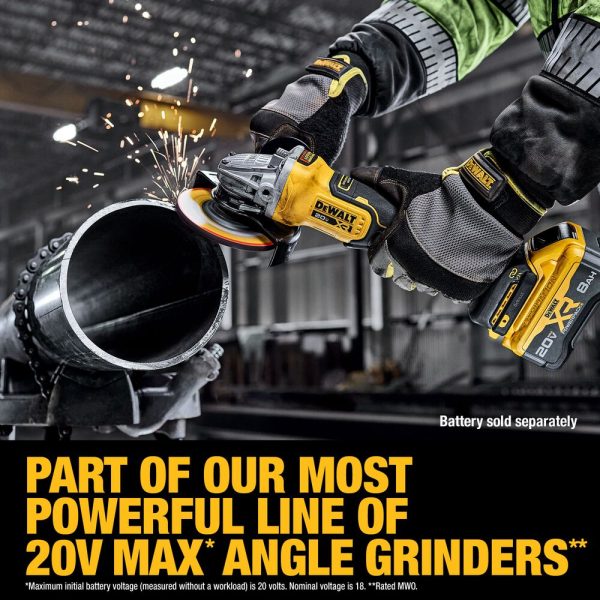 DEWALT 20V MAX* XR® Brushless Cordless 4-1/2 - 5 in. Angle Grinder (Tool Only) 5