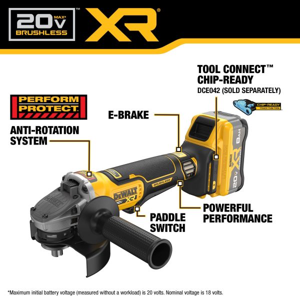 DEWALT 20V MAX* XR® Brushless Cordless 4-1/2 in. - 5 in. Angle Grinder Kit - Image 3