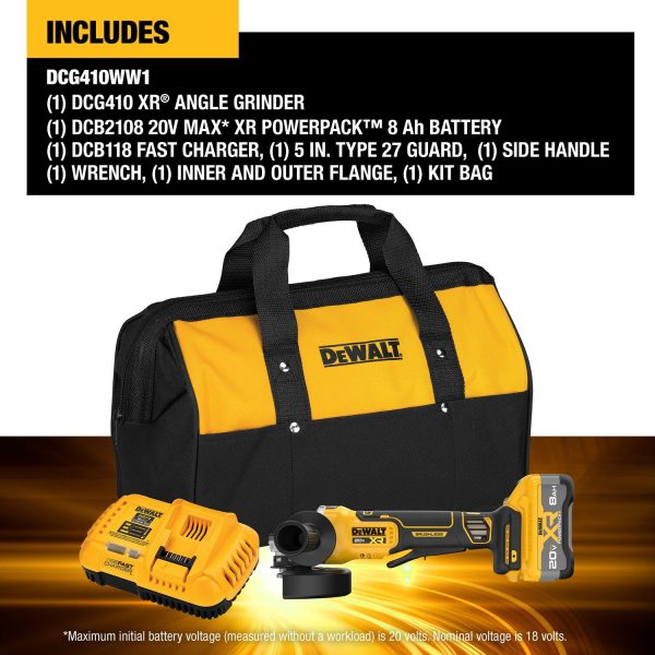 DEWALT 20V MAX* XR® Brushless Cordless 4-1/2 in. - 5 in. Angle Grinder Kit - Image 4