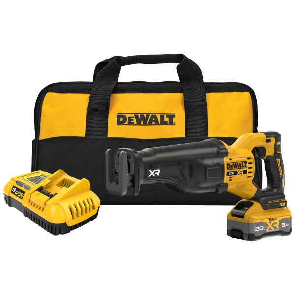 DeWALT 20V MAX* XR® Brushless Cordless Reciprocating Saw with XR Powerpack™ Battery, a Fast Charger, and a Kit Bag