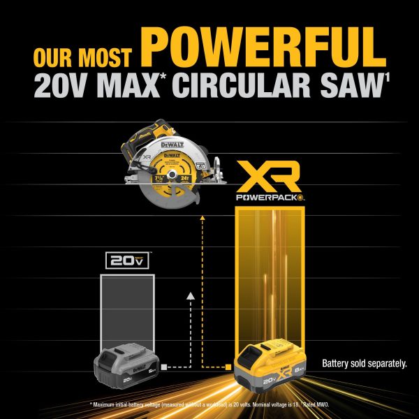 DEWALT 20V MAX* XR® Brushless Cordless 7-1/4 in. Circular Saw (Tool Only) 4