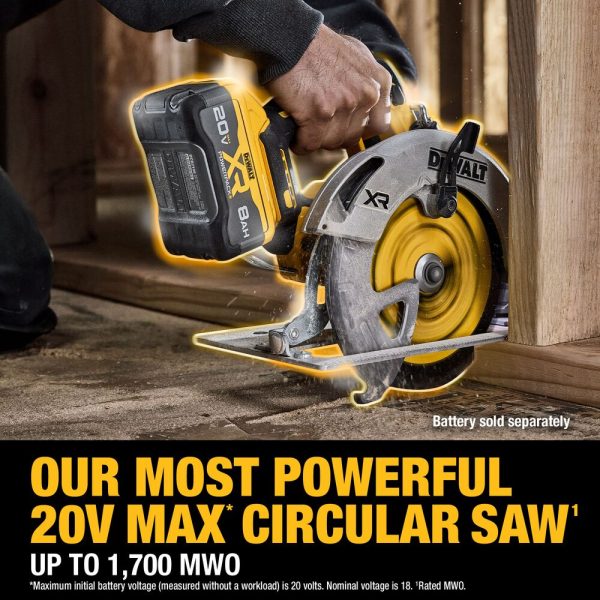 DEWALT 20V MAX* XR® Brushless Cordless 7-1/4 in. Circular Saw (Tool Only) 5