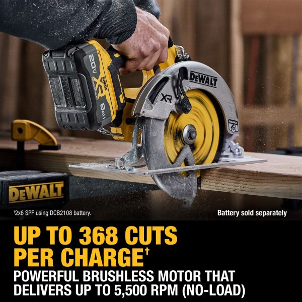 DEWALT 20V MAX* XR® Brushless Cordless 7-1/4 in. Circular Saw (Tool Only) 6