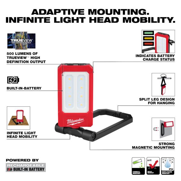 MILWAUKEE Rechargeable Low-Profile Magnetic Task Light - Image 5