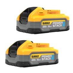 2 DeWalt Powerstack 20 Volt 5 amp hour batteries