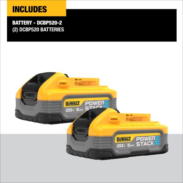 DEWALT 20V MAX* POWERSTACK™ 5.0 Ah Battery 2-Pack - Image 2