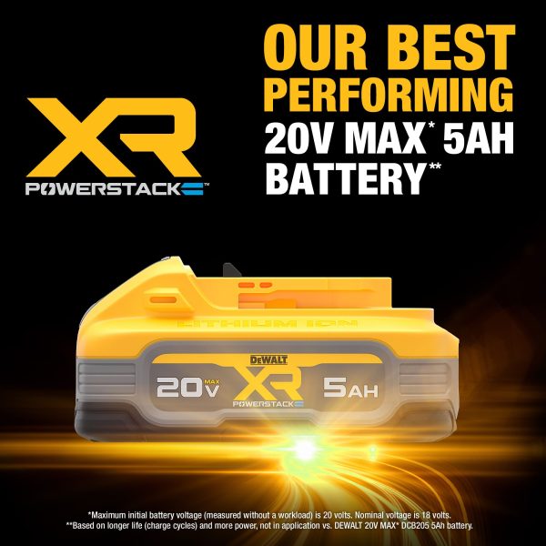 DEWALT 20V MAX* POWERSTACK™ 5.0 Ah Battery 2-Pack - Image 8