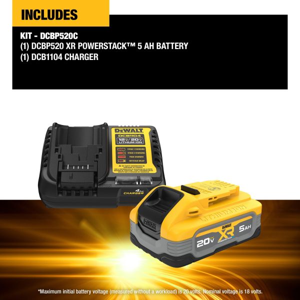 DEWALT 20V MAX* POWERSTACK™ 5.0 Ah Battery Starter Kit 2