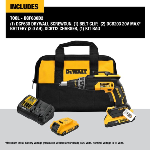 DEWALT 20V MAX* XR® Brushless Drywall Screwgun Kit (2.0Ah) 4