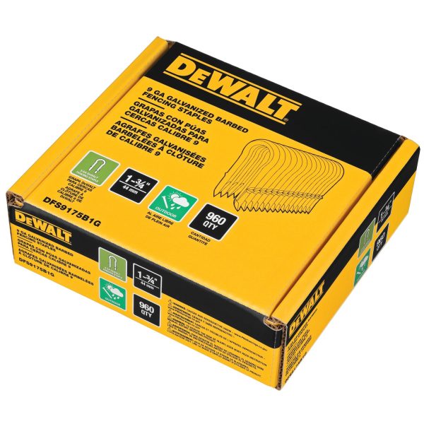 DEWALT 1-3/4" 9GA Galv Barbed Fencing Staple 960pk. 3