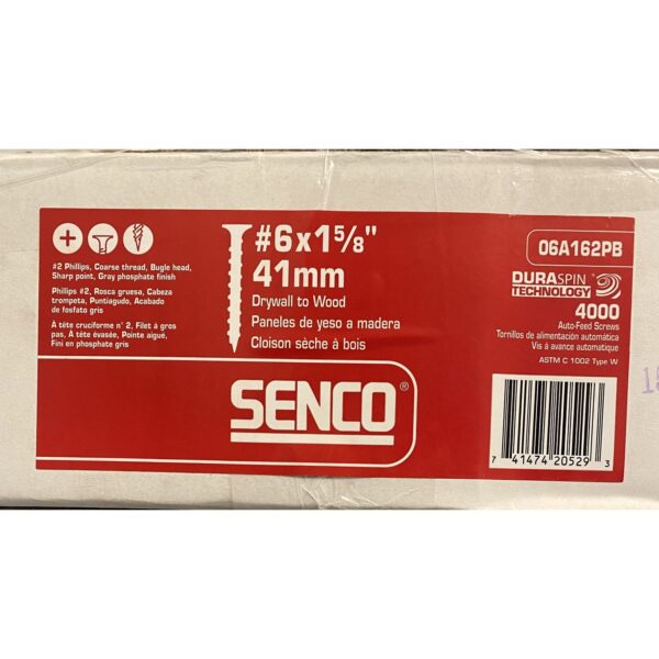 SENCO Collated Drywall Screws Strip Coarse #6 x 1-5/8" 4M/bx - Image 2