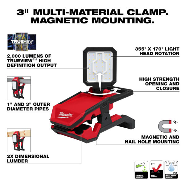 MILWAUKEE M18™ ROVER™ Clamping Flood Light 3