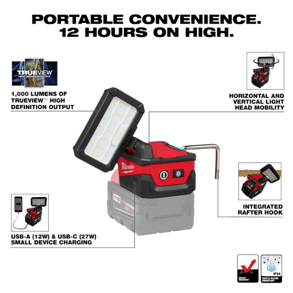 MILWAUKEE M18™ ROVER™ Compact Folding Flood Light w/ USB Charging - Image 5