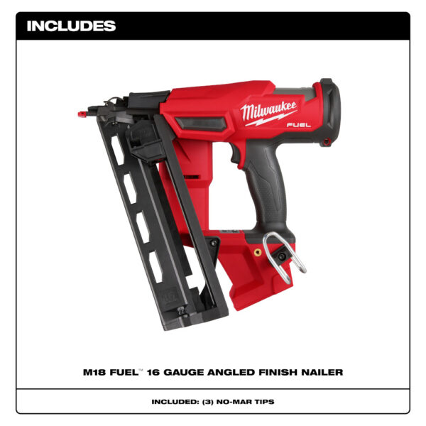 MILWAUKEE M18 FUEL™ 16 Gauge Angled Finish Nailer (Tool Only) - Image 8