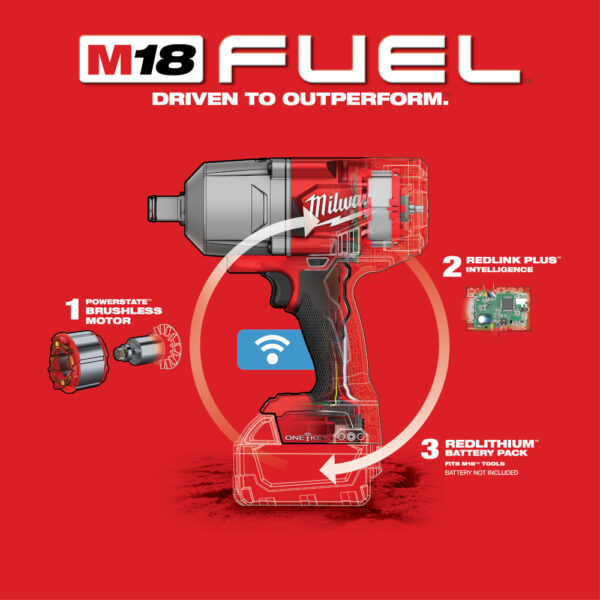 MILWAUKEE M18 FUEL™  3/4&quot; High Torque Impact Wrench w/Friction Ring (Tool Only) - Image 8