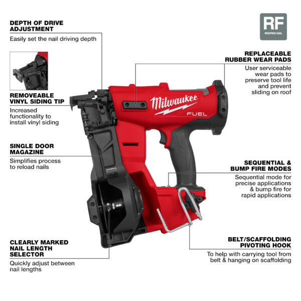 MILWAUKEE M18 FUEL™ Coil Roofing Nailer 1