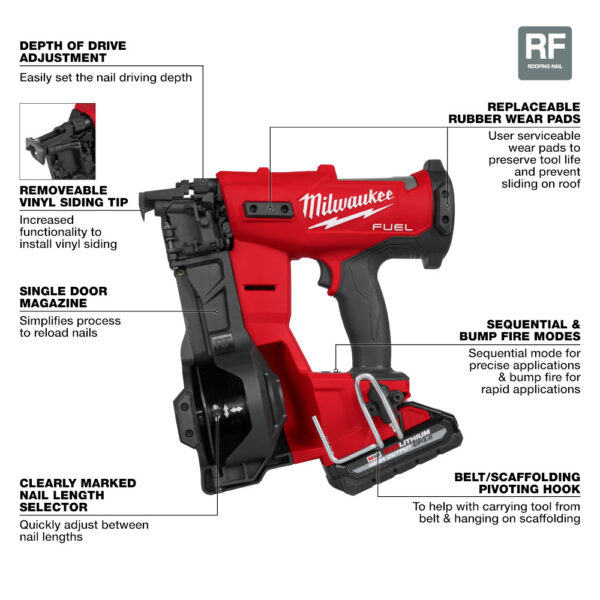 MILWAUKEE M18 FUEL™ Coil Roofing Nailer Kit 1