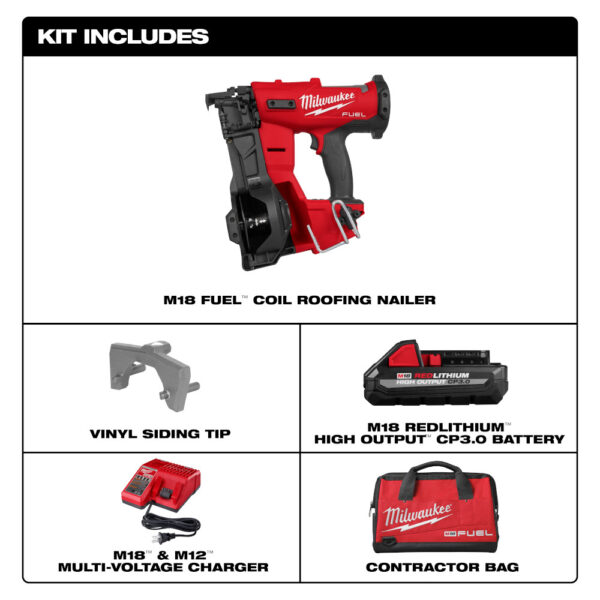 MILWAUKEE M18 FUEL™ Coil Roofing Nailer Kit 3