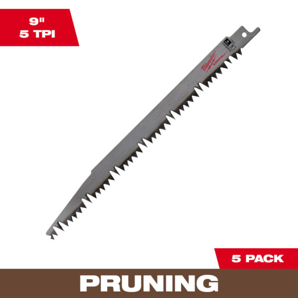 MILWAUKEE® 9" SAWZALL® Pruning Blades 5/PK - Image 2