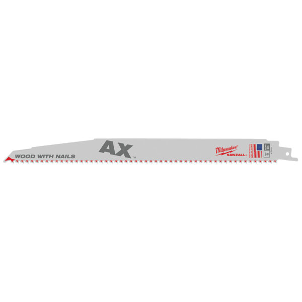 MILWAUKEE® 12" SAWZALL® The AX™ Nail Embedded Wood Blades 5/PK 1