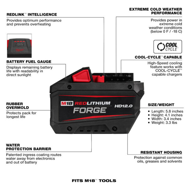 MILWAUKEE M18™ RedLithium™ Forge™ HD12.0 Battery Pack 2