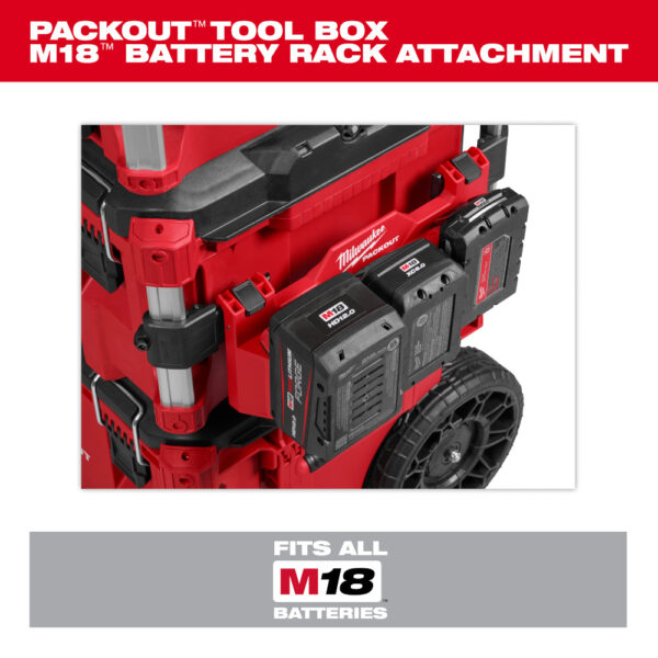 MILWAUKEE PACKOUT™ Tool Box M18™ Battery Rack Attachment - Image 6