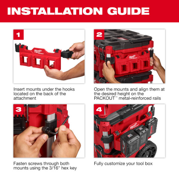 MILWAUKEE PACKOUT™ Tool Box M18™ Battery Rack Attachment - Image 8