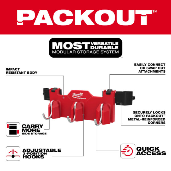 MILWAUKEE PACKOUT™ Tool Box 3-Hook Attachment - Image 3