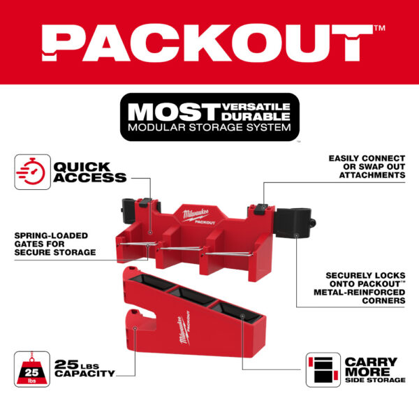 MILWAUKEE PACKOUT™ Tool Box Long Tool Holder Attachment - Image 5