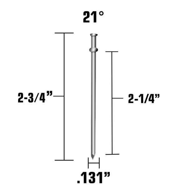 METABO Duplex Nails (2M) 2-3/4" x .131 - Driving Depth 2-1/4" - Image 3