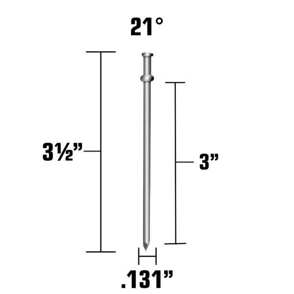 METABO Duplex Nails (2M) 3-1/2" x .131 - Driving Depth 3" - Image 3