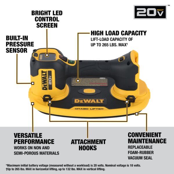 DEWALT 20V MAX* GRABO Lifter (Tool Only) 3